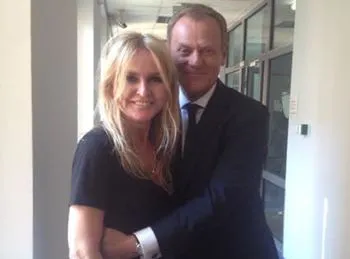 Monika Olejnik i Donald Tusk / zdjęcie z profilu dziennikarki
