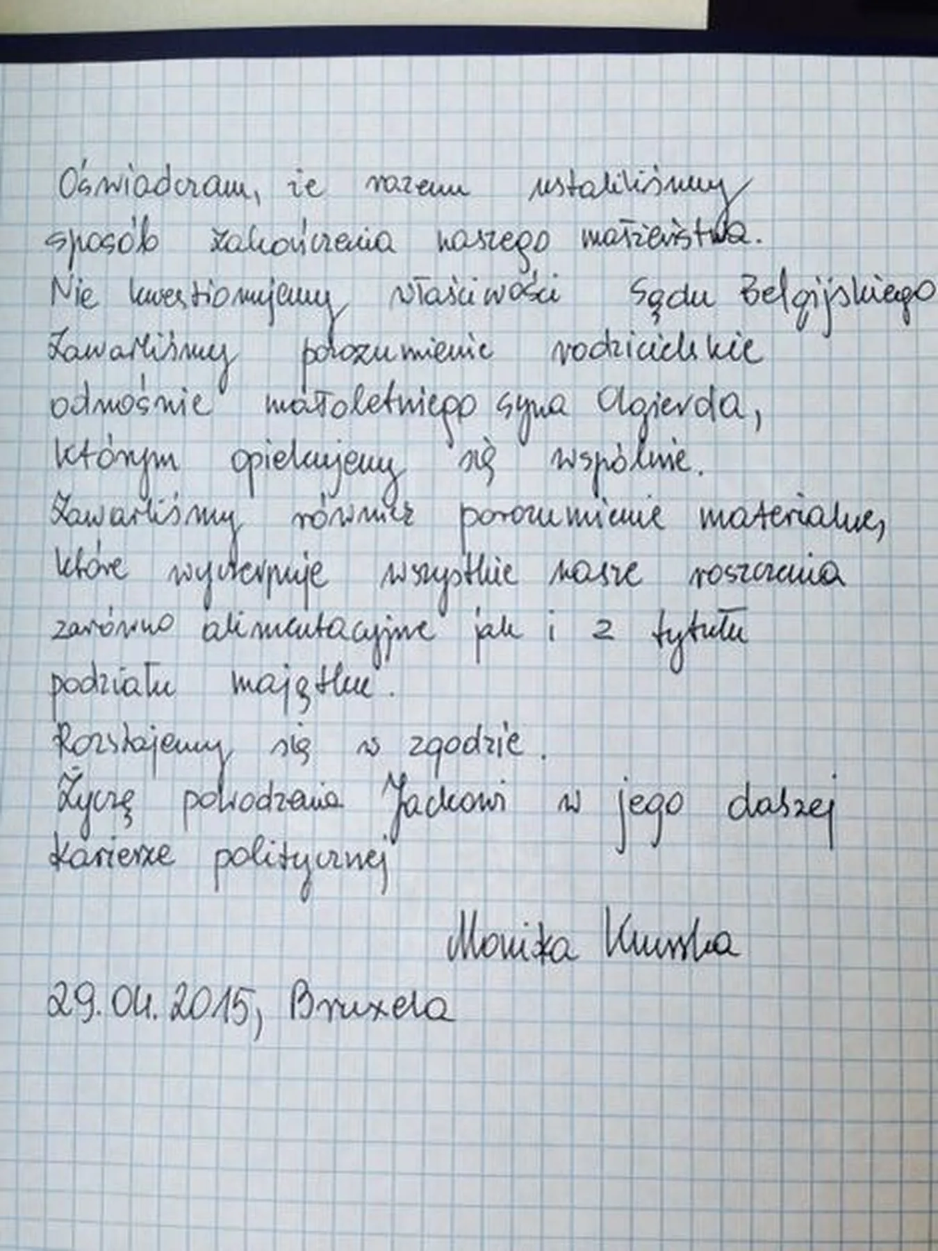 List, jaki napisała żona Jacka Kurskiego