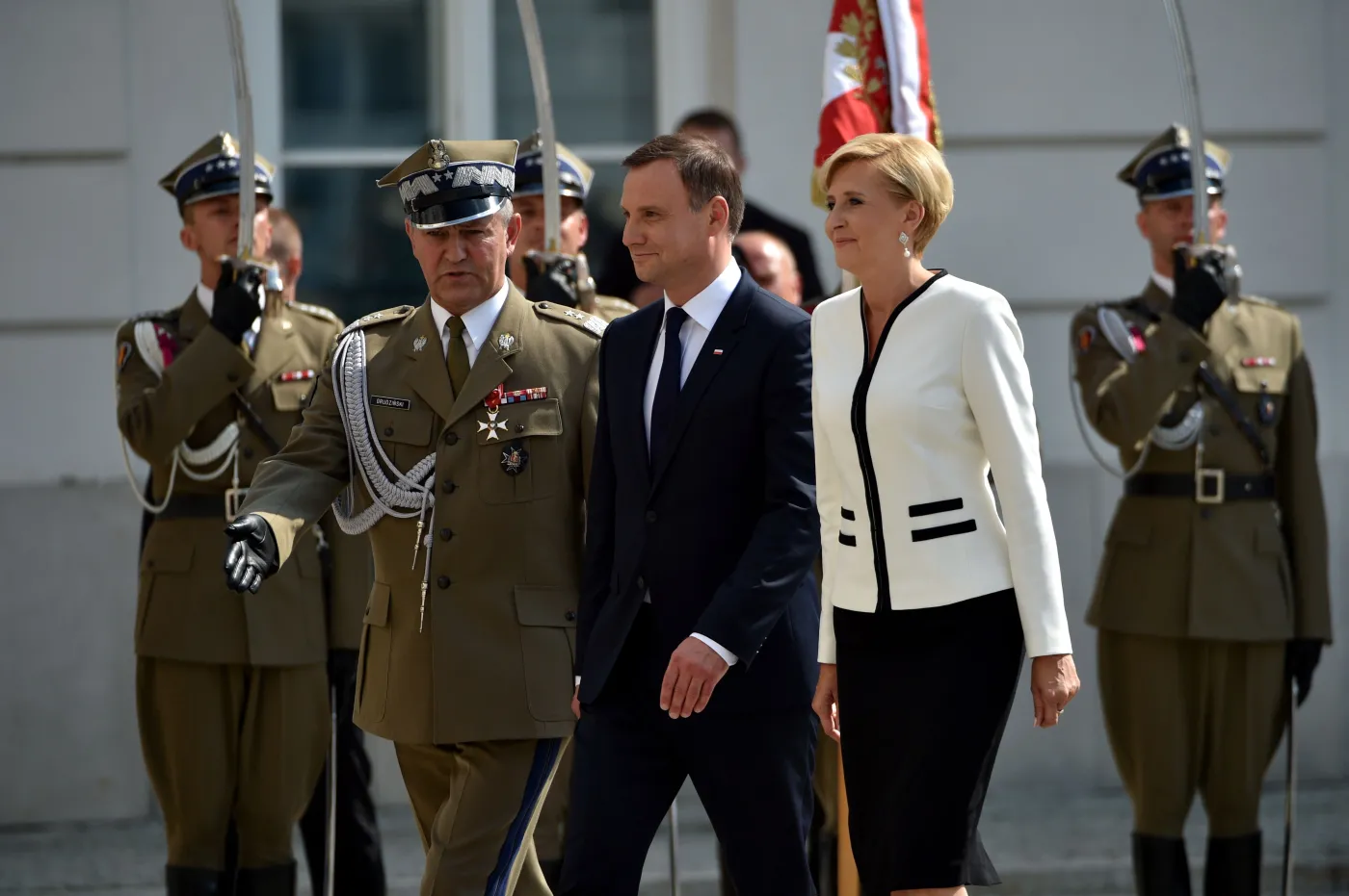 Andrzej Duda z żoną w Pałacu Prezydenckim