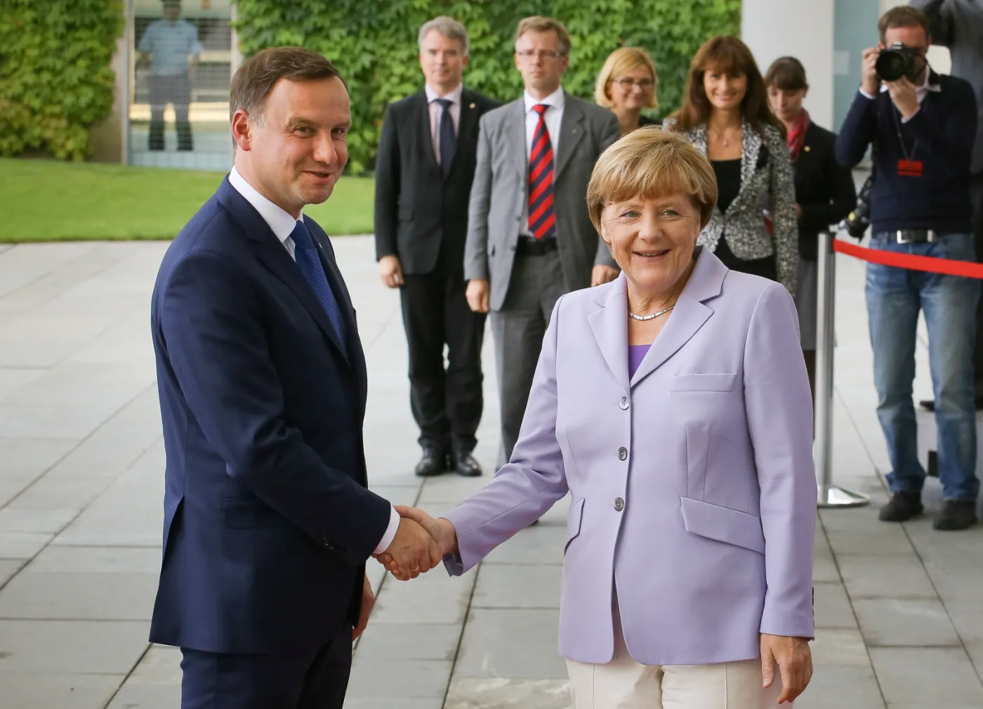 Andrzej Duda i Angela Merkel