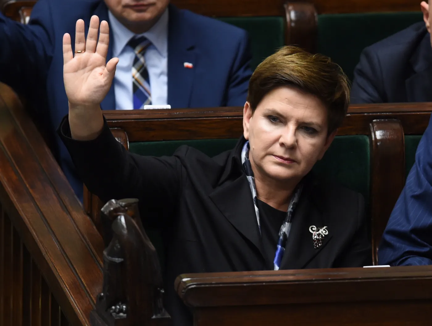 Premier Beata Szydło głosuje w Sejmie