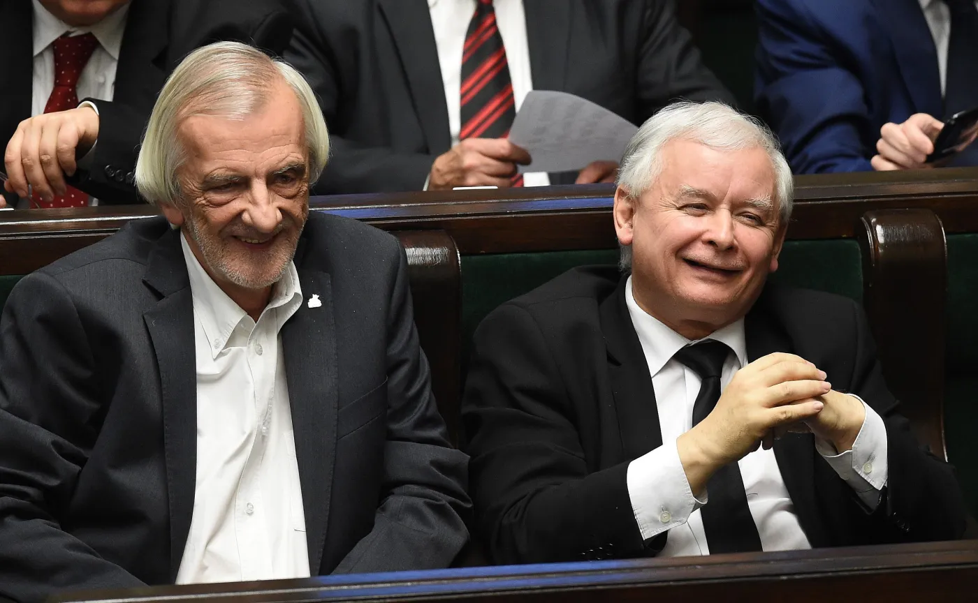 Prezes PiS Jarosław Kaczyński i wicemarszałek Sejmu Ryszard Terlecki podczas posiedzenia Sejmu
