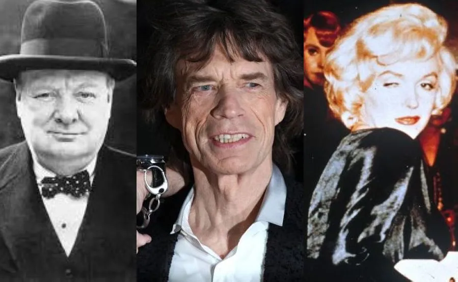 Winston Churchill, Mick Jagger, Marilyn Monroe