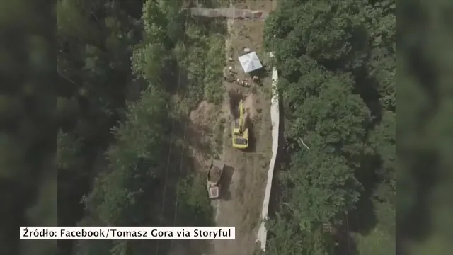 Poszukiwania "złotego pociągu" uchwycone przez drona