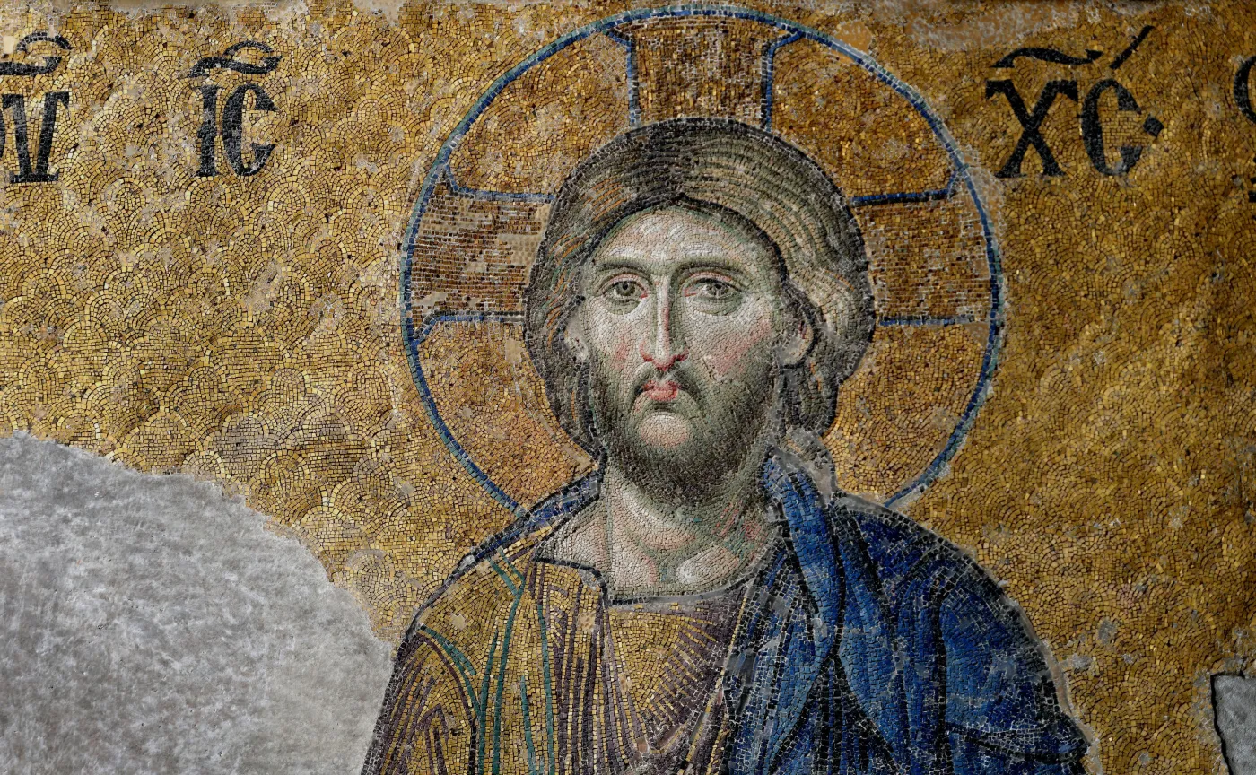 Mozaika przedstawiająca twarz Jezusa Chrystusa w świątyni Hagia Sophia w Stambule