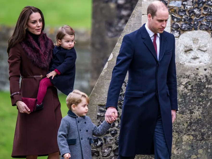 Rodzinka na medal: księżna Catherine i książę William z dziećmi na świątecznej mszy. FOTO