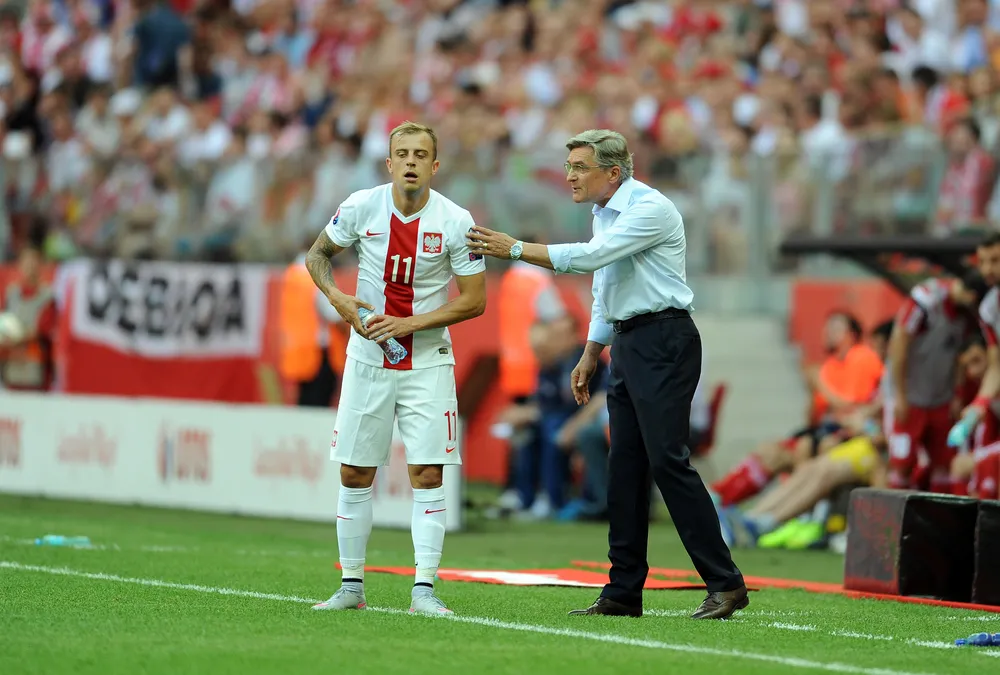 Kamil Grosicki i Adam Nawałka