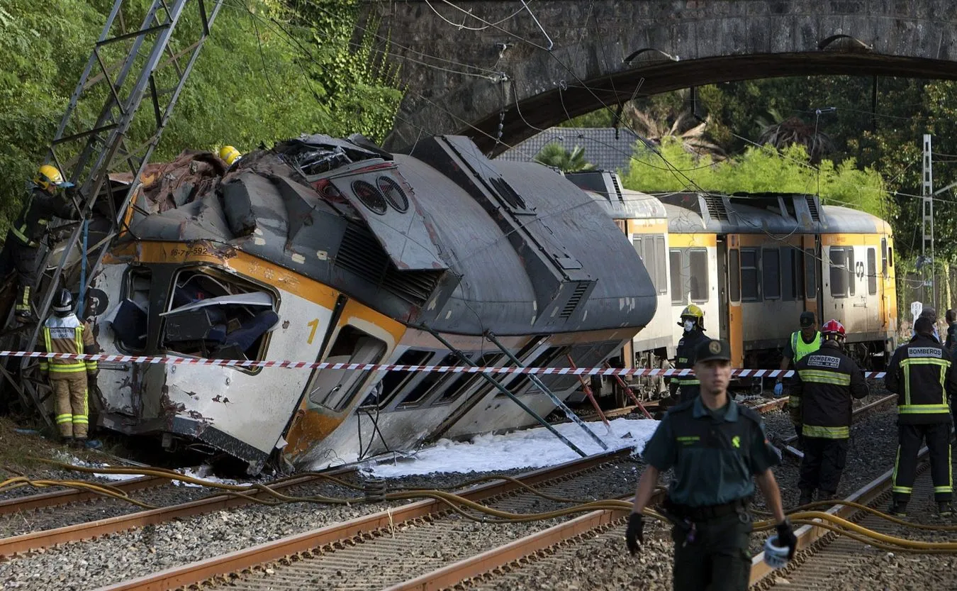 Wypadek pociągu w Hiszpanii