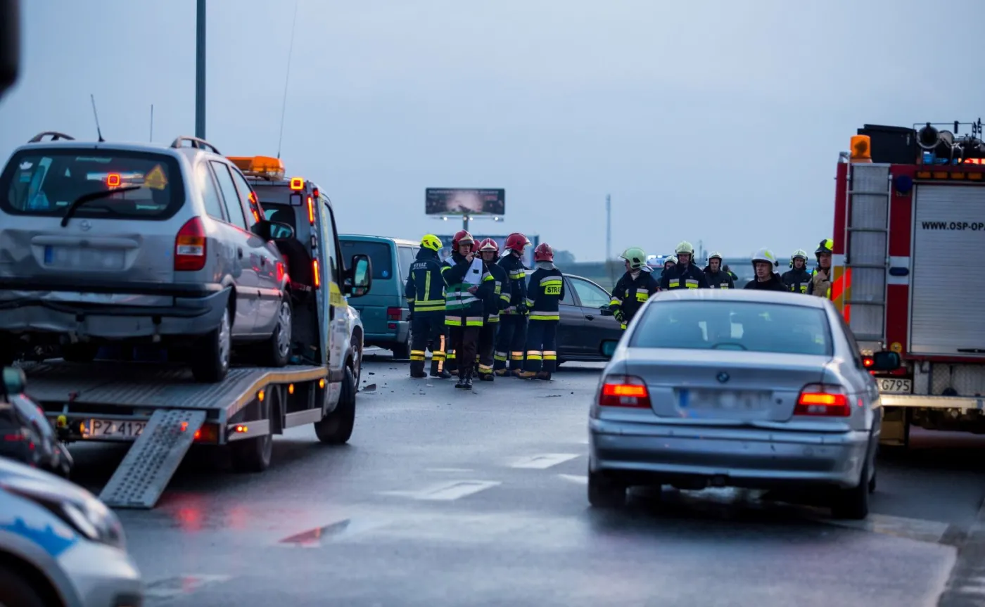 Karambol na autostradzie A2