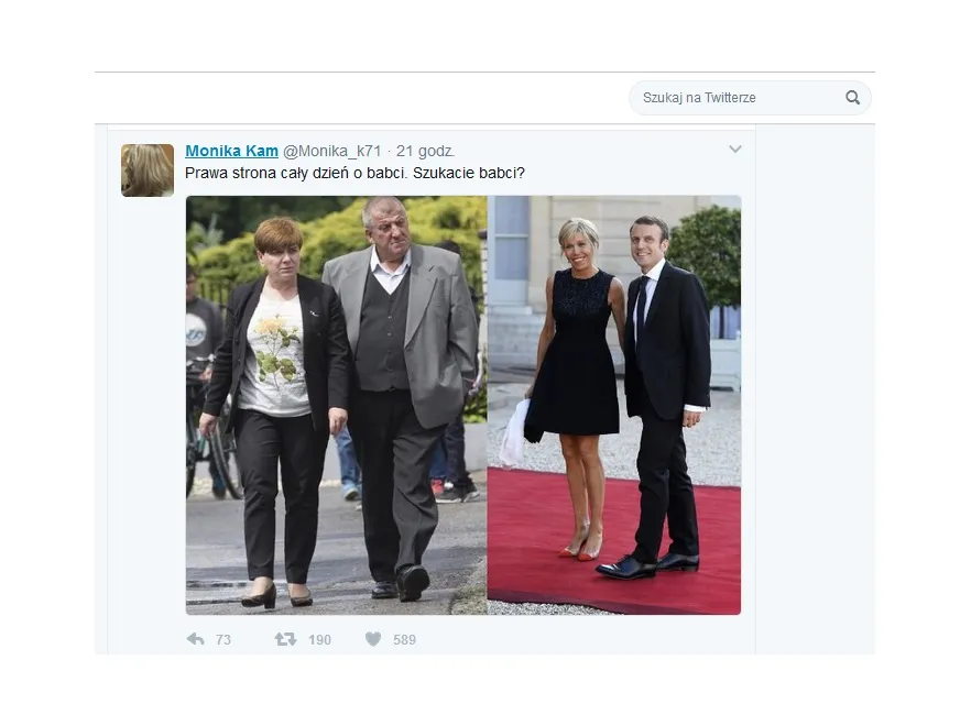 Beata Szydło; Edward Szydło; Brigitte Trogneux; Emmanuel Macron;