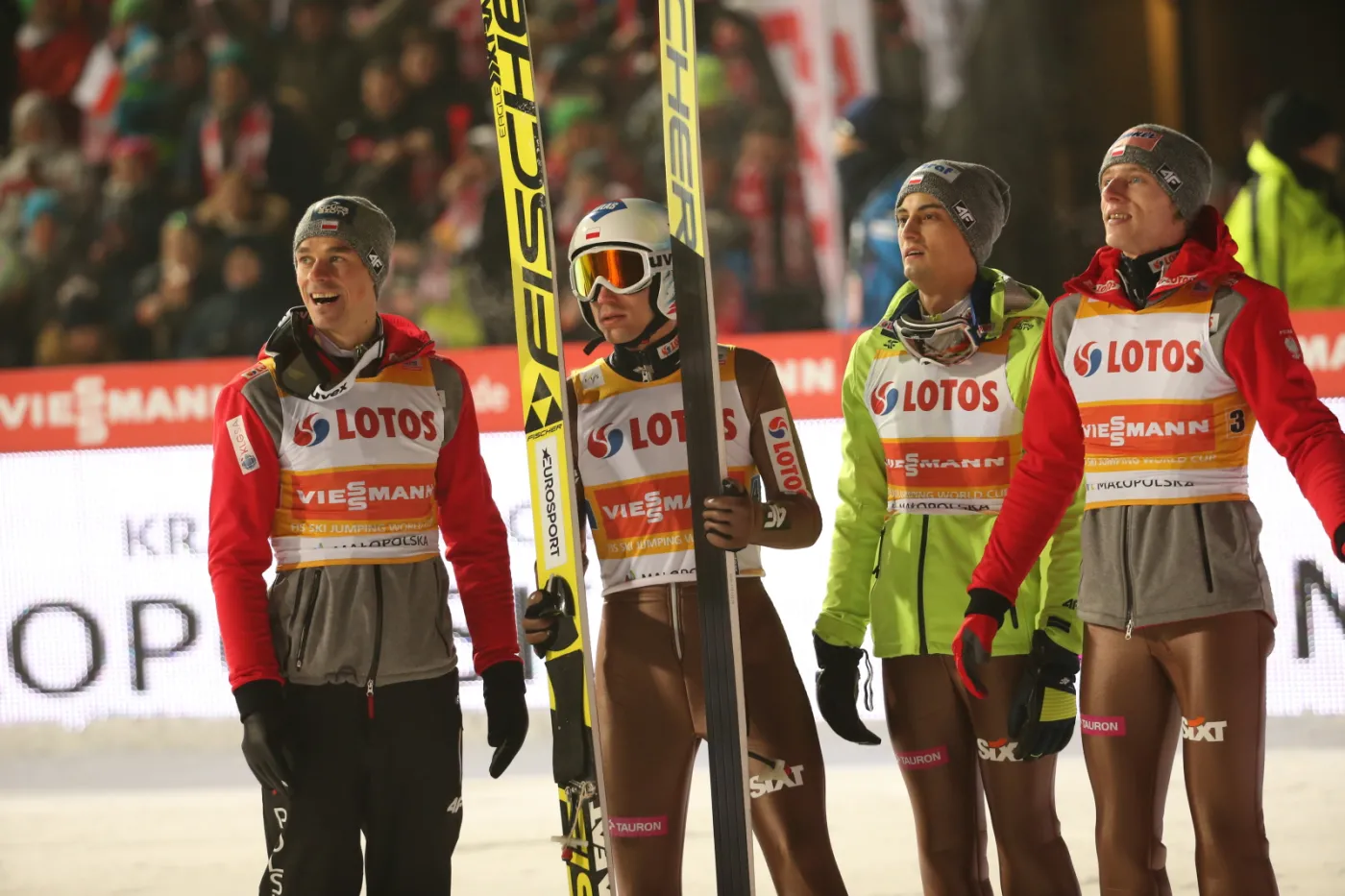 Piotr Żyła, Kamil Stoch, Maciej Kot i Dawid Kubacki