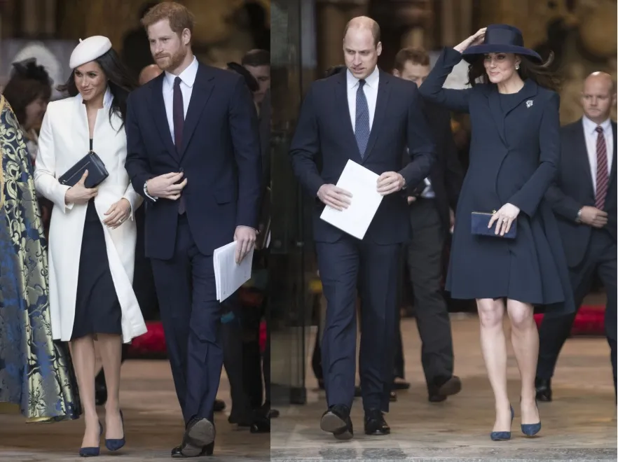 Meghan Markle; książę Harry; księżna Kate; książę William