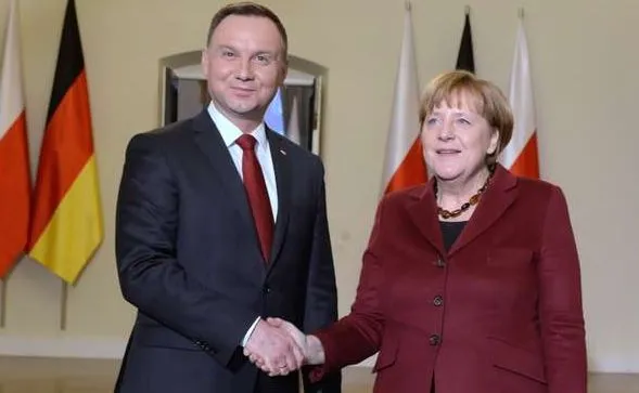 Andrzej Duda i Angela Merkel
