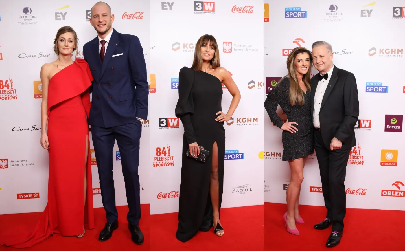 Bartosz Kurek z Anną Grejman, Anna Lewandowska i Apolonjusz Tajner z partnerką