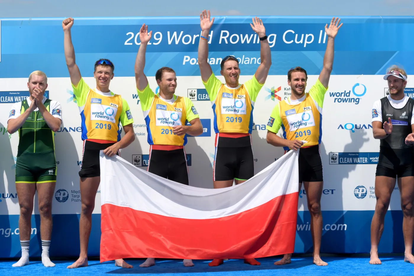 Polska czwórka podwójna - od lewej: Fabian Barański, Szymon Pośnik, Wiktor Chabel i Dominik Czaja