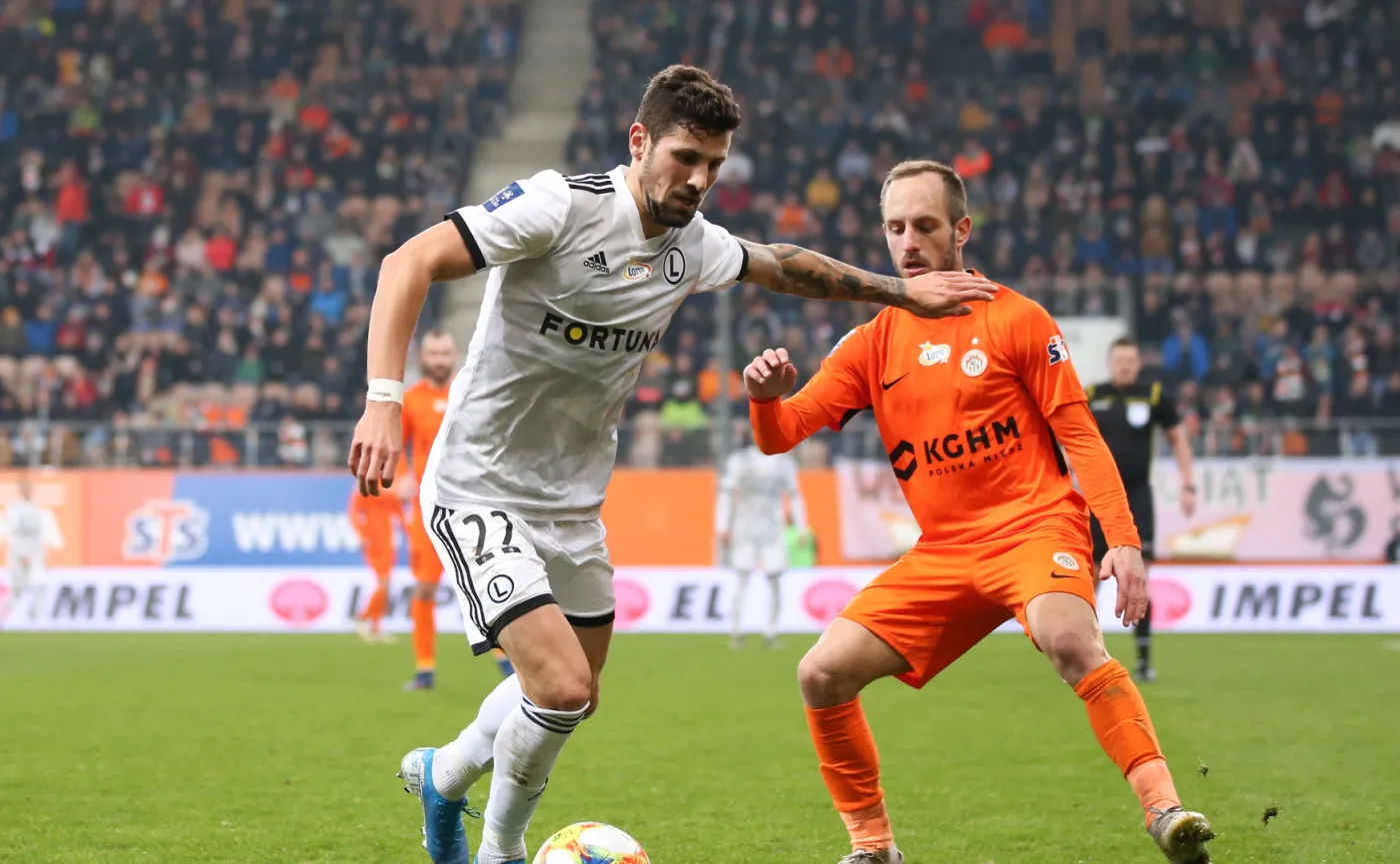 Paweł Wszołek z Legii i Sasa Zivec z Zagłębia Lubin