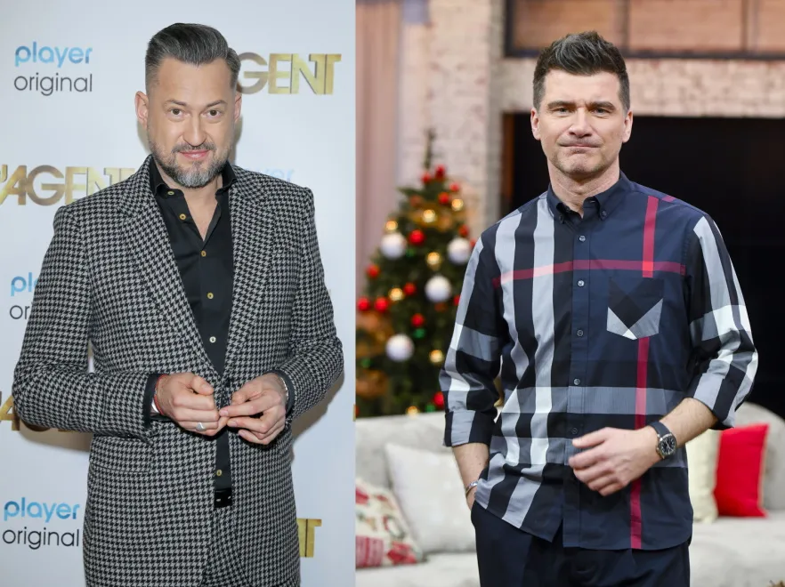 "Żeby ukrócić wszelkie spekulacje..." Odziany w róż Marcin Prokop nabija się z Tomasza Kammela