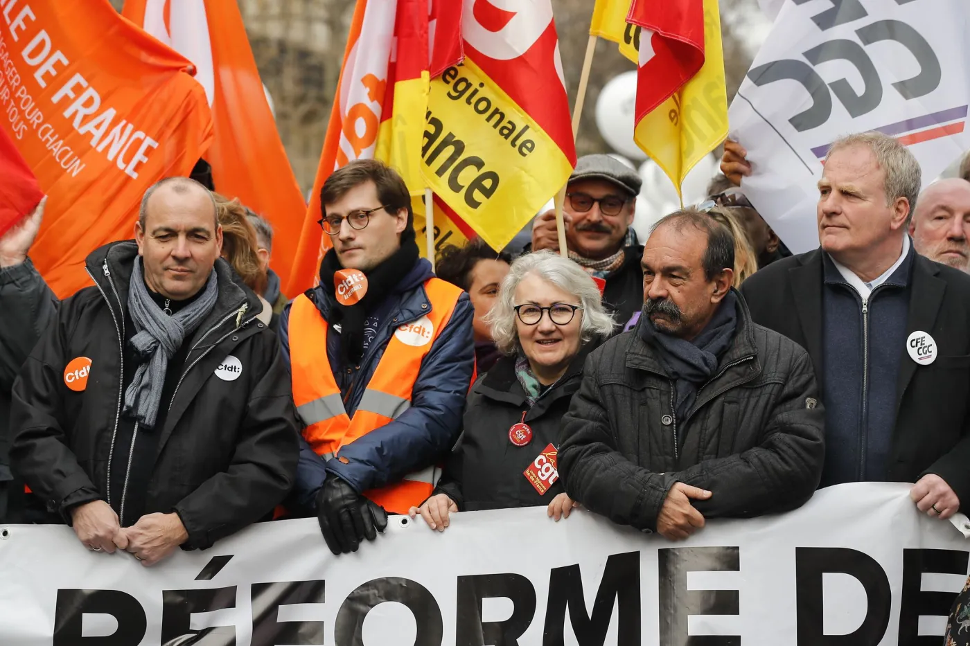 Protest związkowców w Paryżu