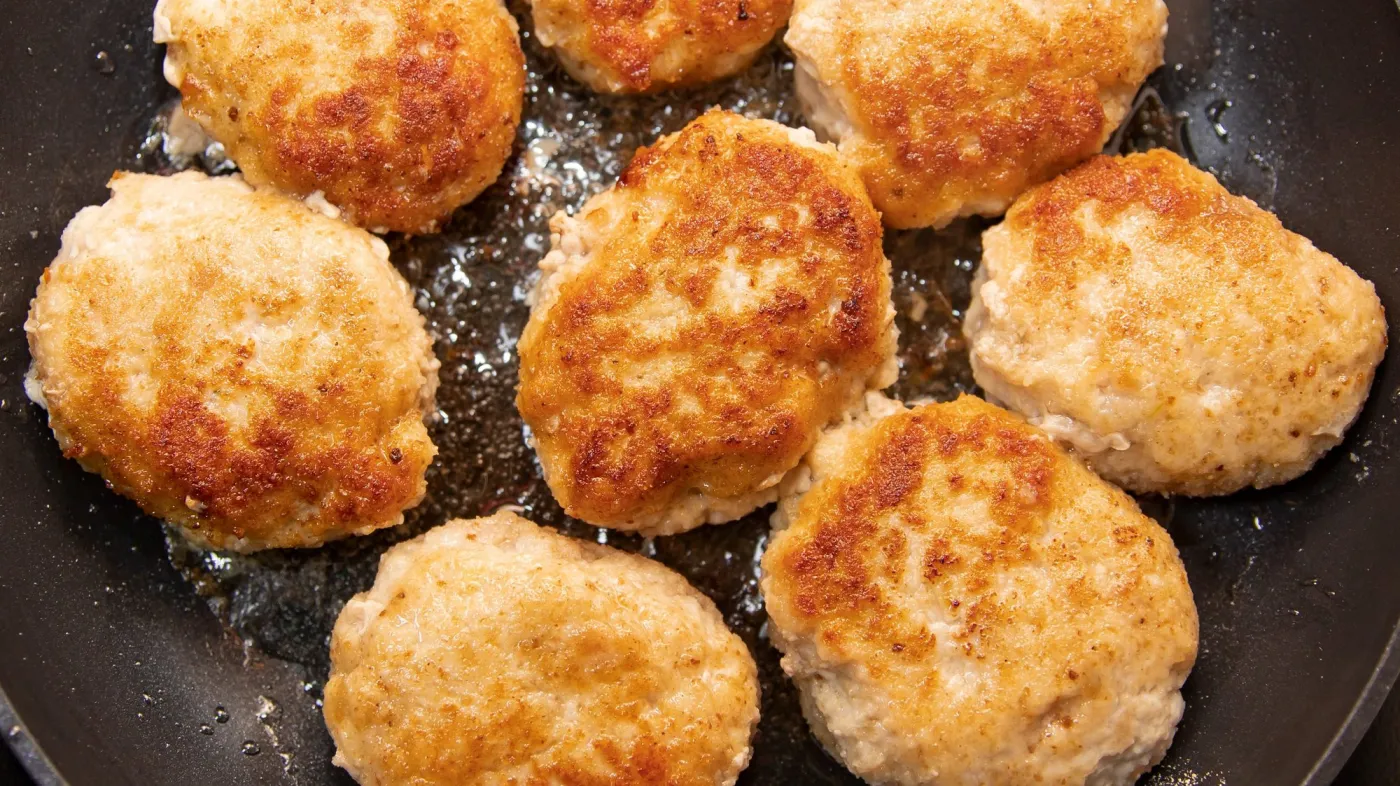 Raw,Breaded,Meat,Cutlets,Frying,In,Pan,On,Kitchen,Stove