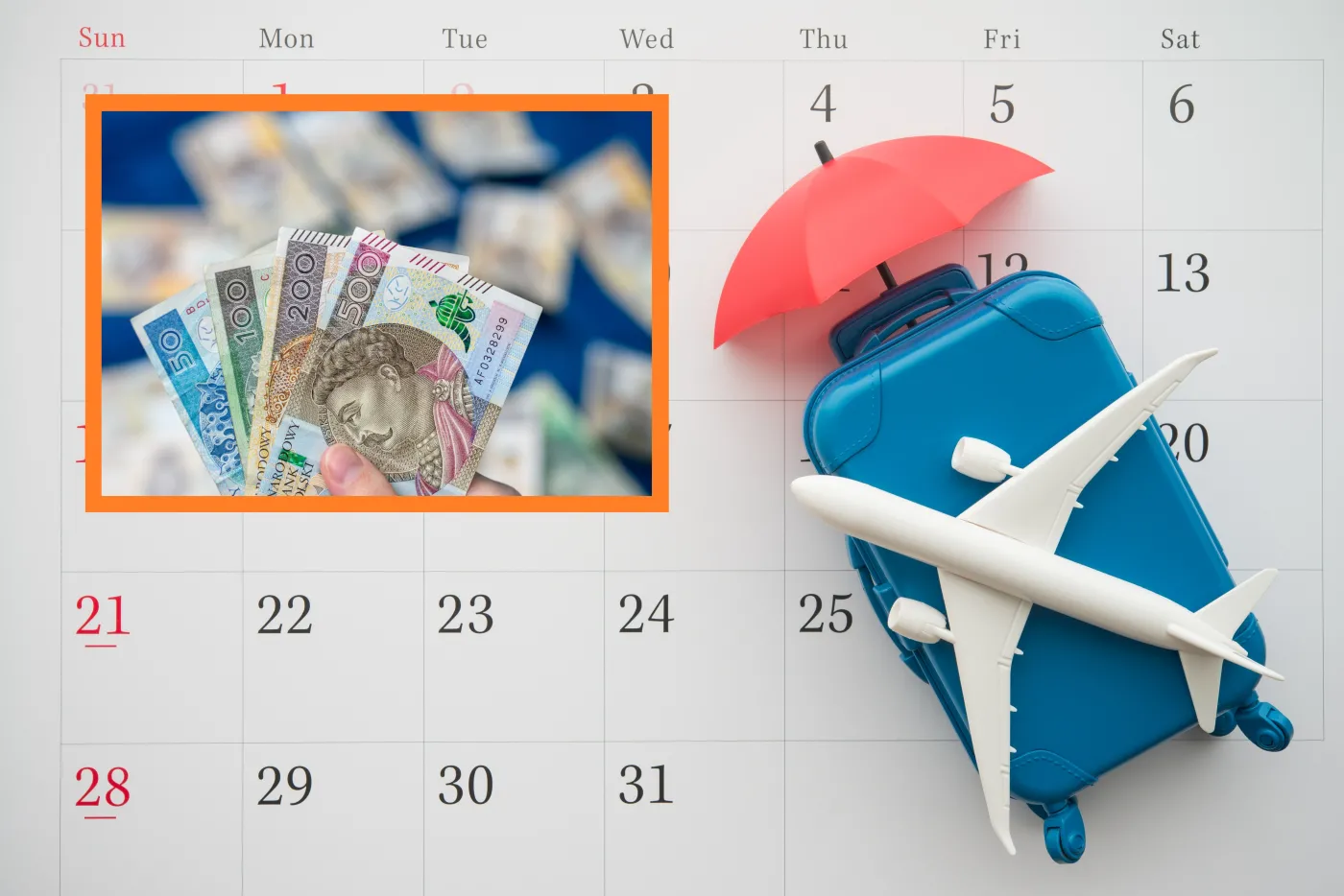 Wakacje, pieniądze, kalendarz