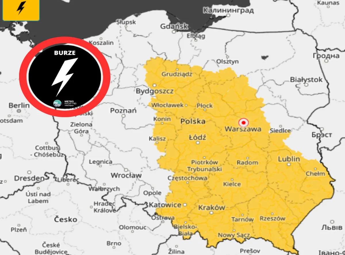 Silne burze uderzą dziś w Polskę. IMGW wydało alerty dla wielu województw