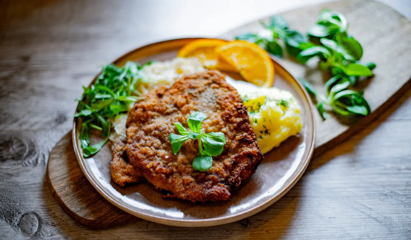 Idealne schabowe z mizerią i pieczonymi ziemniakami