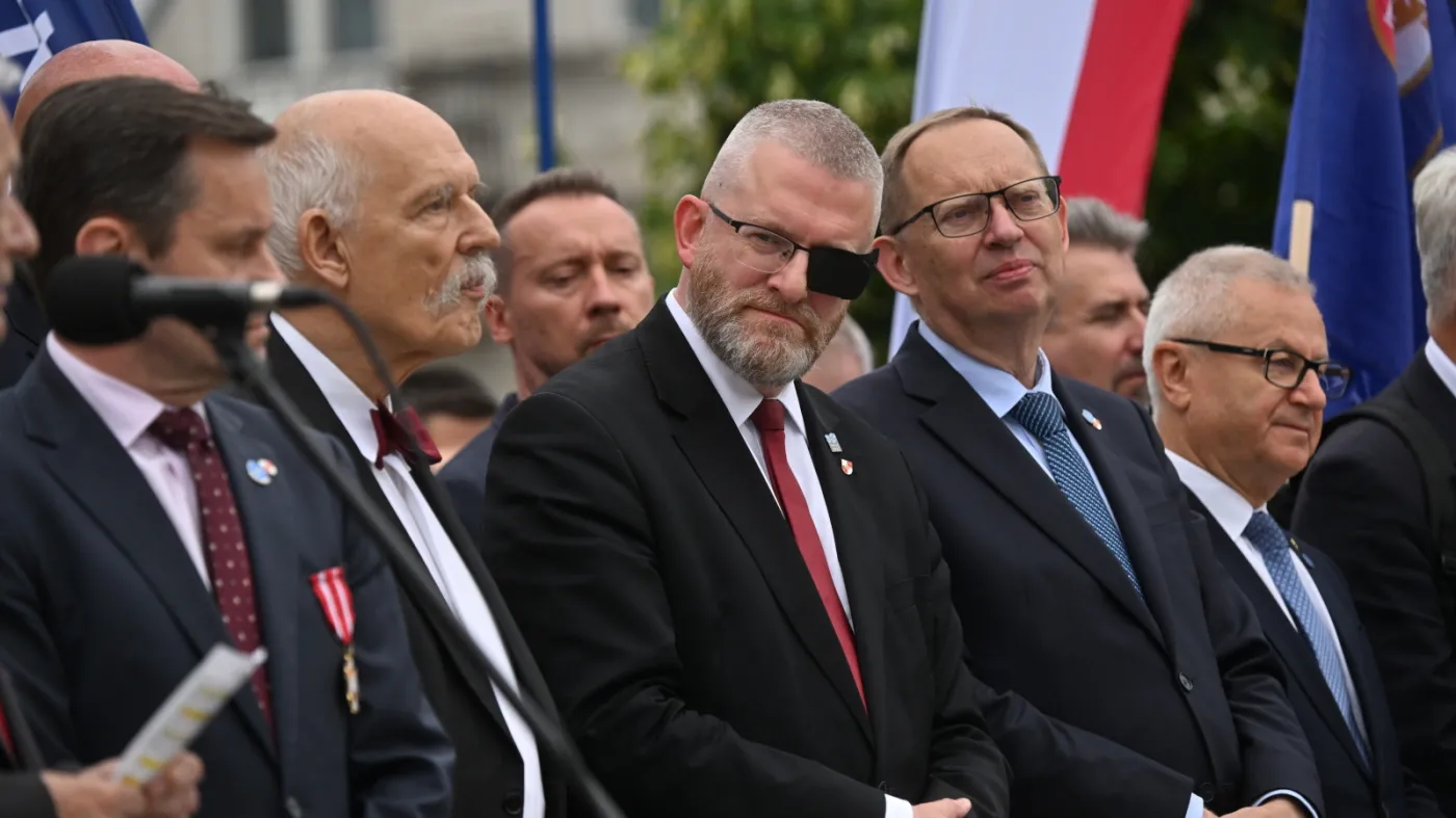 Grzegorz Braun, Janusz Korwin-Mikke, Roman Fritz, Włodzimierz Skalik