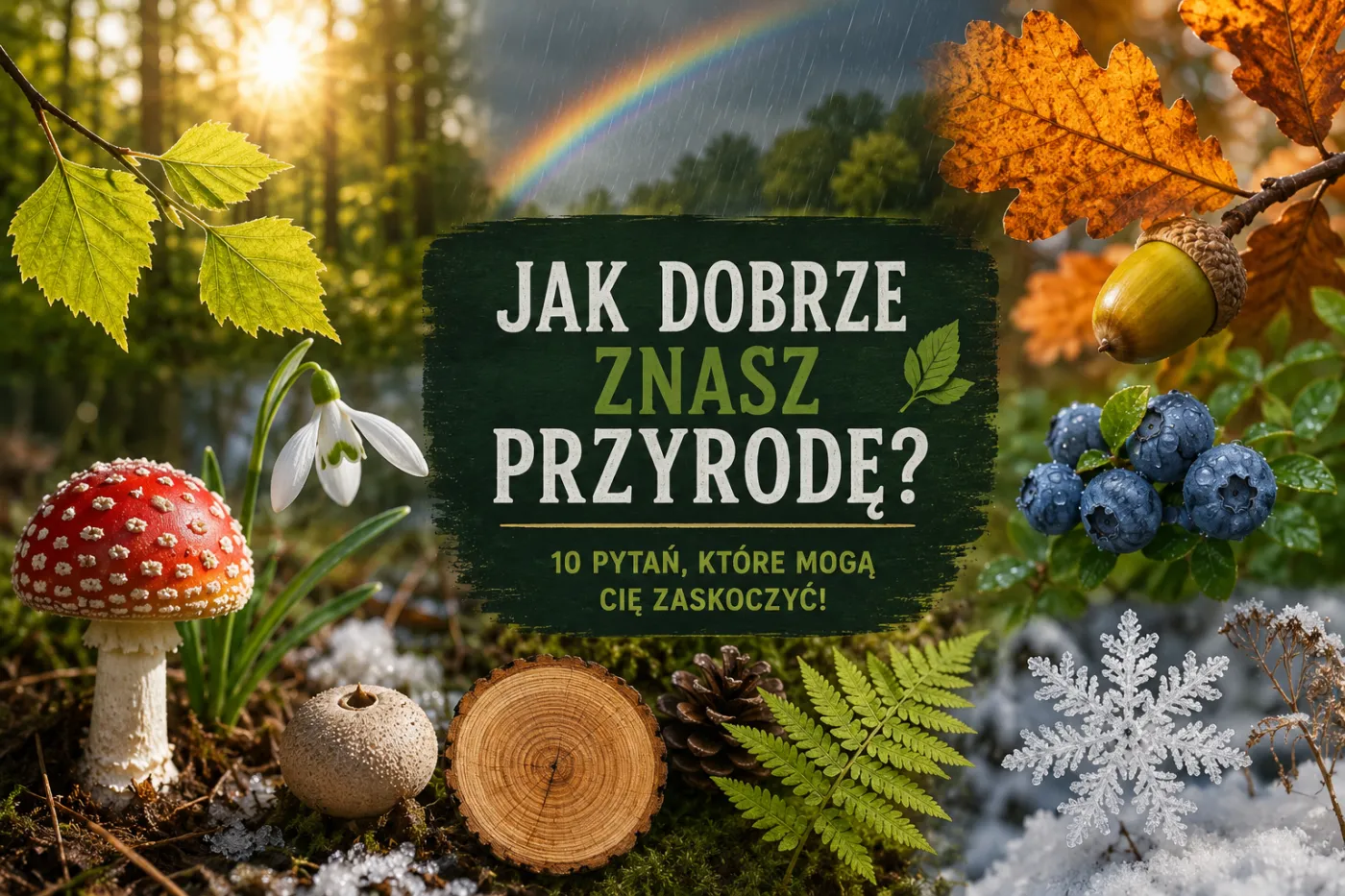 quiz, przyroda, zwierzęta, rośliny, grzyby, pogoda, pory roku