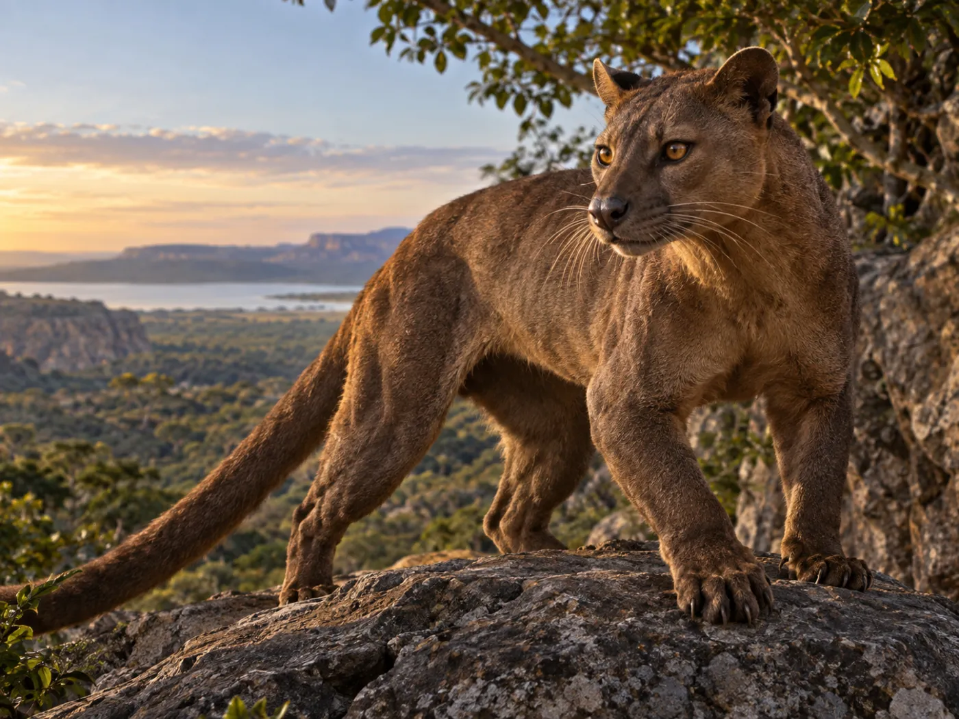 fossa, Madagaskar, kot, drapieżnik