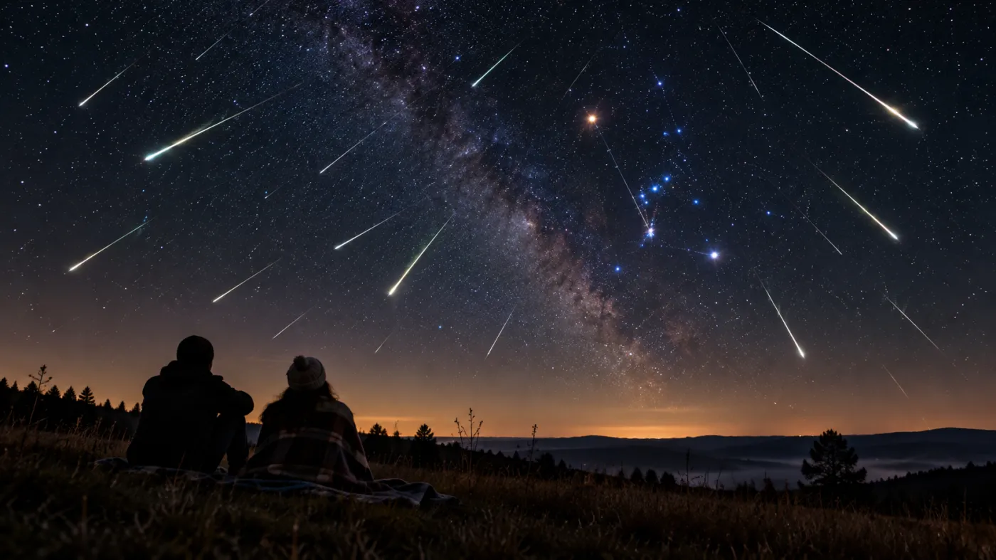 niebo, meteory, spadające gwiazdy, obserwacja, astronomia
