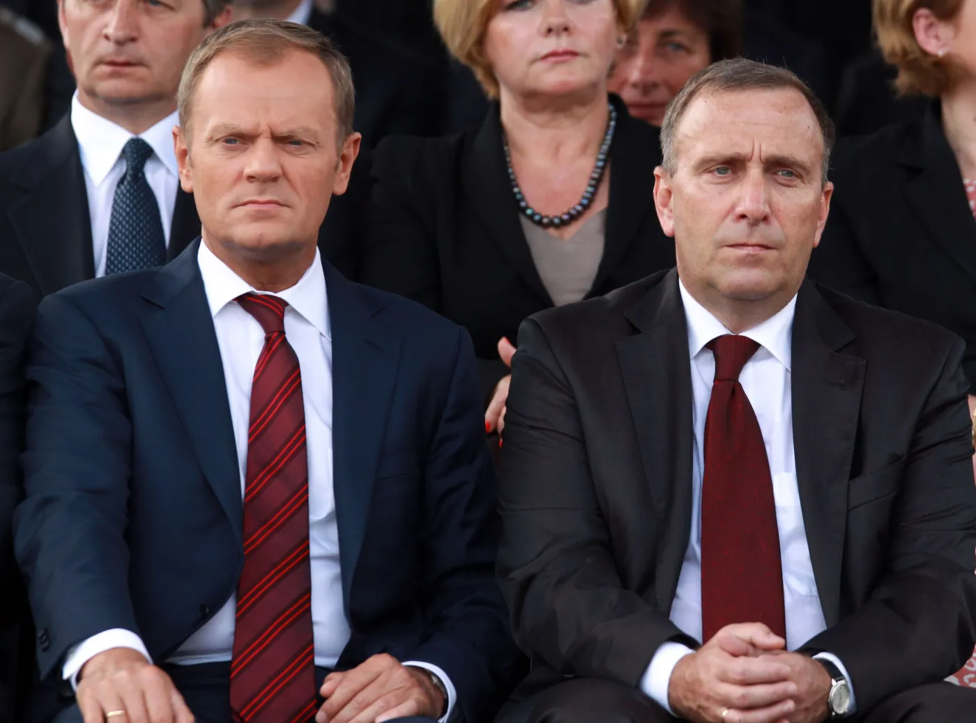 Donald Tusk i Grzegorz Schetyna podczas Święta Wojska Polskiego