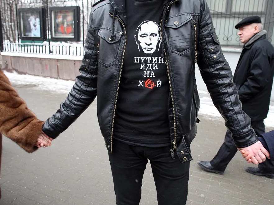 "Żywy łańcuch" przeciwko Putinowi w Rosji