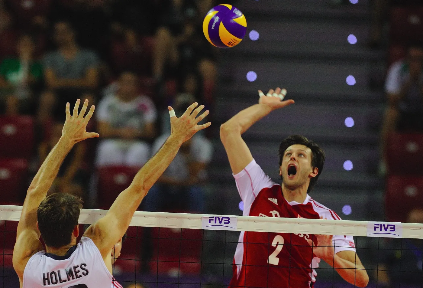 Michał Winiarski w czasie finału Ligi Światowej Polska-USA