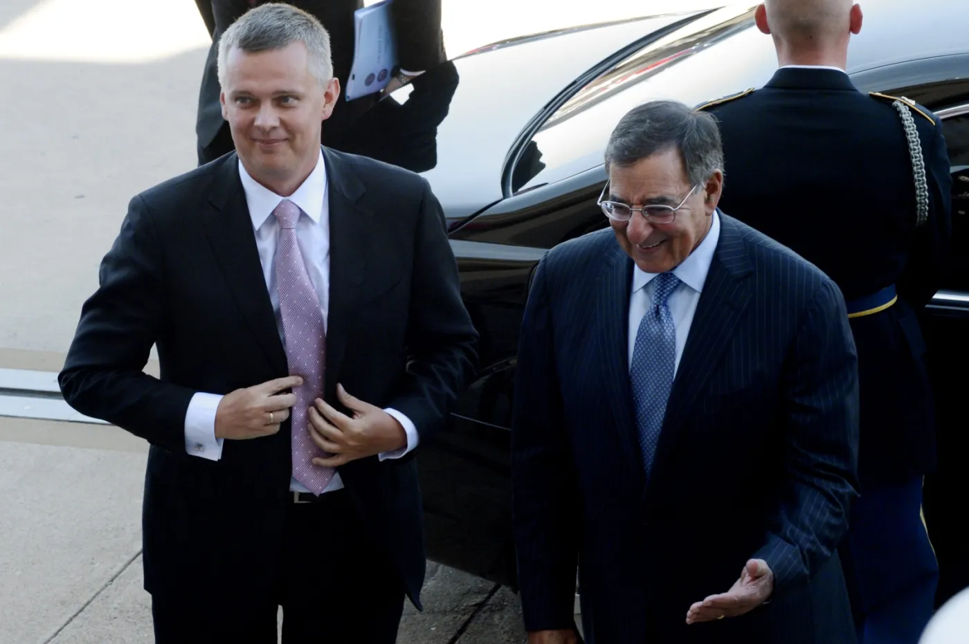 Minister obrony Tomasz Siemoniak i szef Pentagonu Leon Panetta