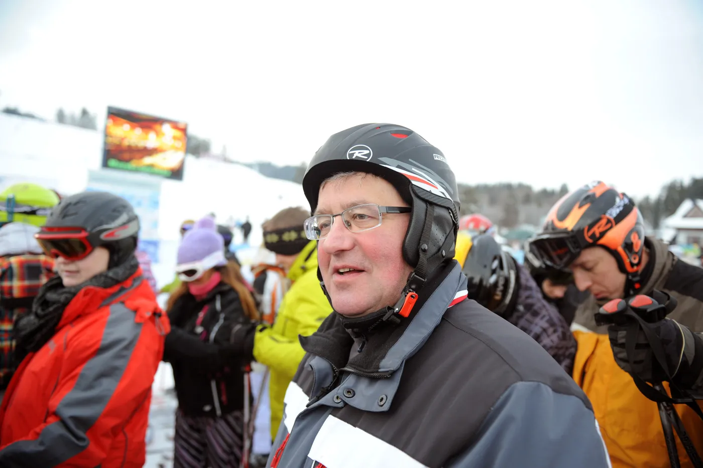Prezydent Bronisław Komorowski na nartach