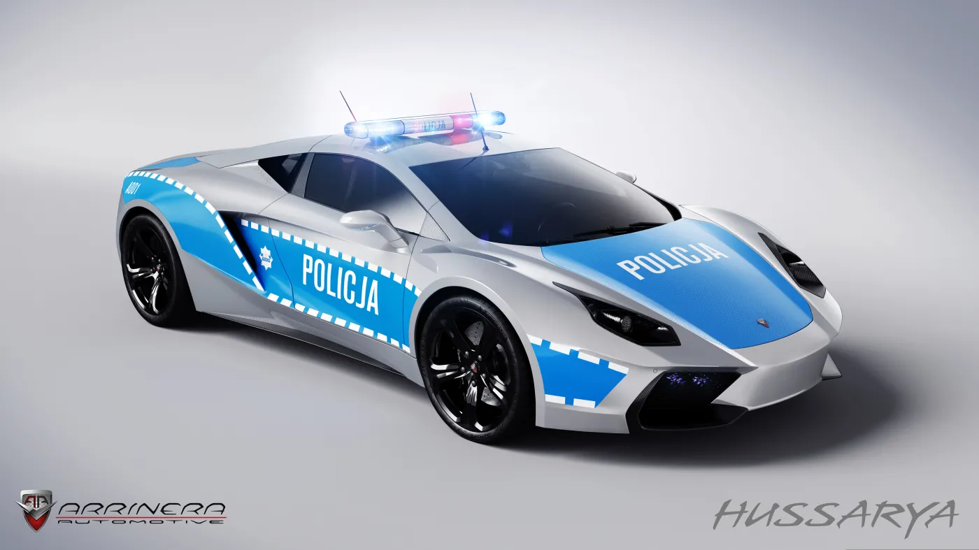 Tego jeszcze nie było w barwach polskiej policji! Arrinera hussarya jak radiowóz. ZDJĘCIA