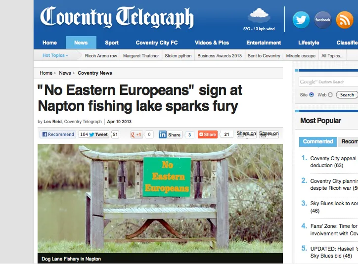 Ławka nie dla Polaków. Skandal w Wielkiej Brytanii