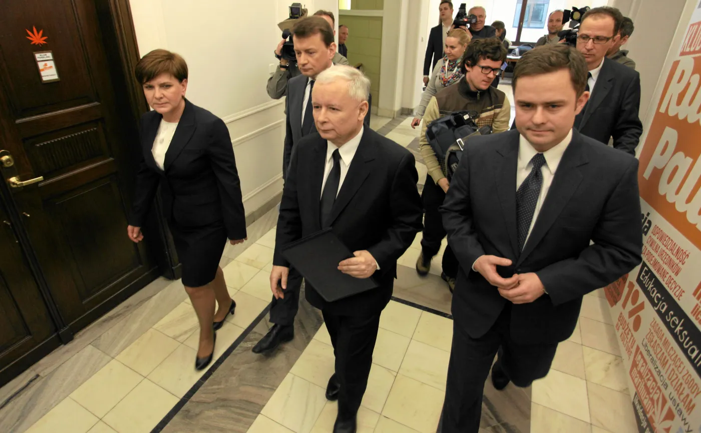 Beata Szydło, Mariusz Błaszczak, Jarosław Kaczyński i Adam Hofman