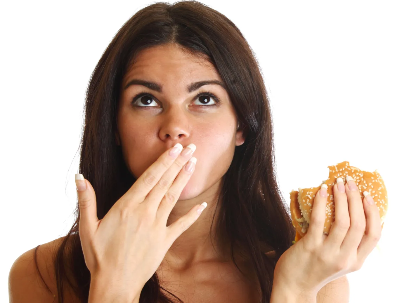 hamburger dieta posiłek kobieta je fast food