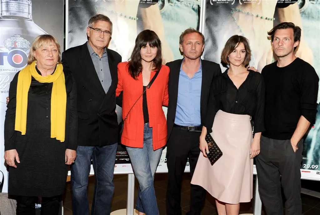 Olgierd Łukasiewicz, Małgorzata Szumowska, Andrzej Chyra, Maja Ostaszewska na premierze "W imię..."