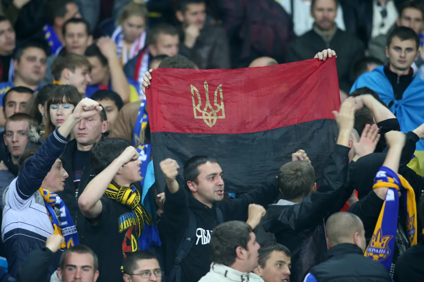 Ukraińscy kibice podczas meczu z Polską