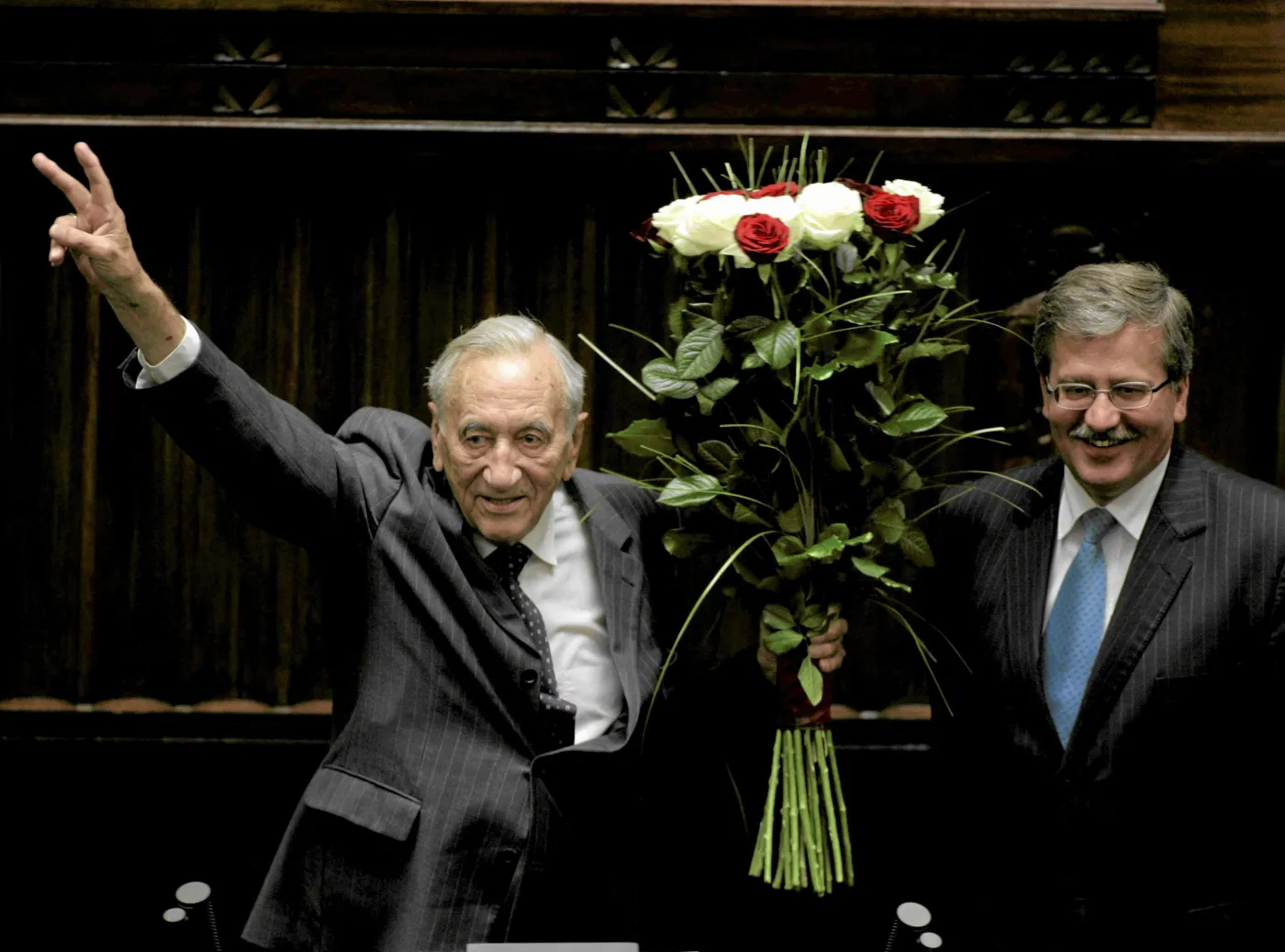 Tadeusz Mazowiecki i Bronisław Komorowski