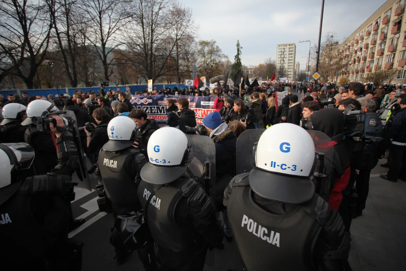 Policja podczas manifestacji 11 listopada