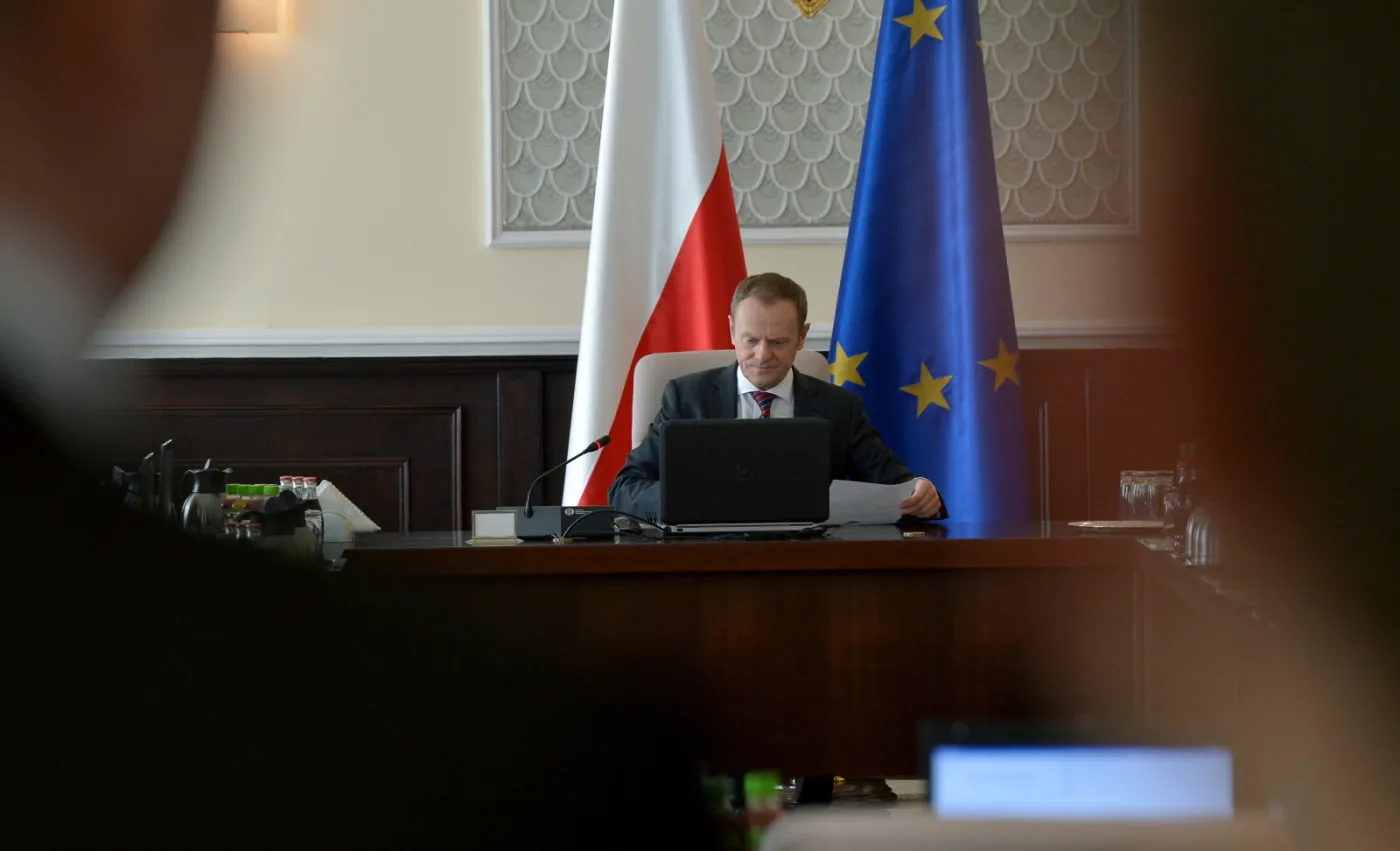 Donald Tusk podczas posiedzenia rządu