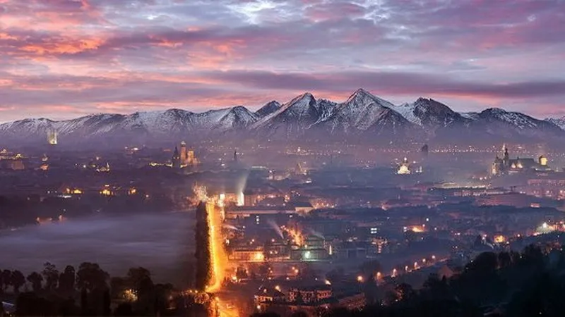 Panorama Krakowa z widokiem na Tatry