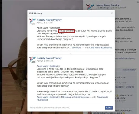 Wpis w Internecie Kongresu Nowej Prawicy 