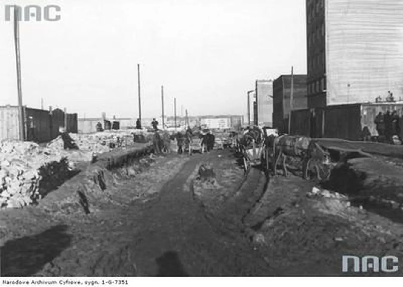 Budowa ulicy Antoniego Abrahama i Piotra Wysockiego w Gdyni - 1937 rok