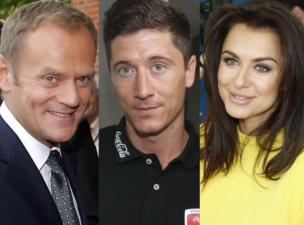 Donald Tusk, Robert Lewandowski, Natalia Siwiec