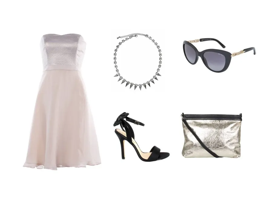 Beżowa sukienka w roli głównej - STYLIZACJE na lato 2014