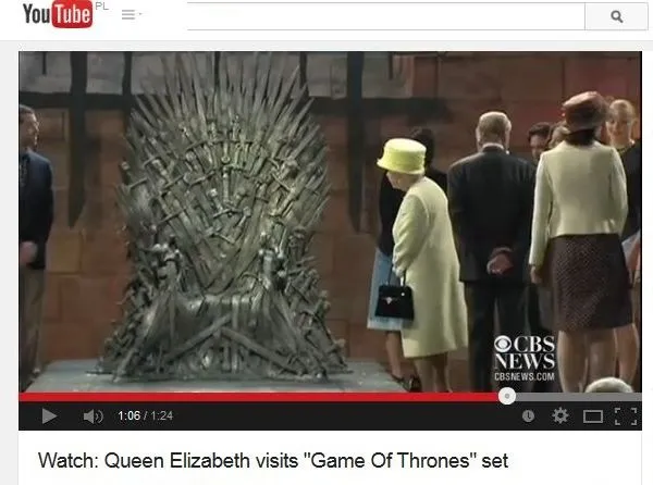Królowa Elżbieta na planie "Gry o tron"
